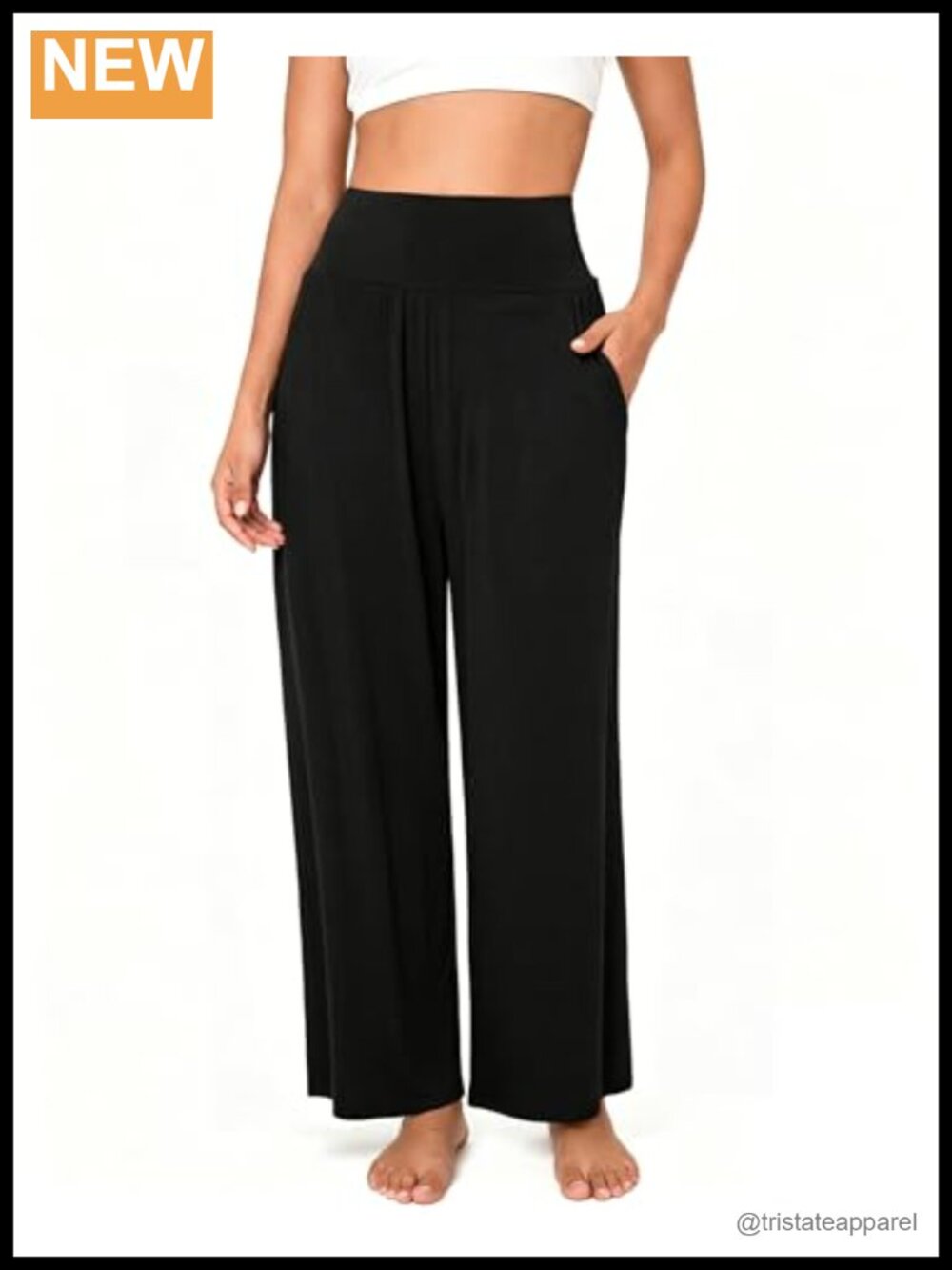 Wide Leg Yoga Pajama Pants Viscose from Bamboo High Waist Palazzo